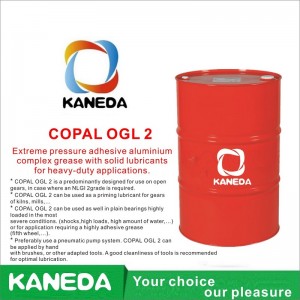 KANEDA COPAL OGL 2 Graisse complexe d'aluminium extrêmement adhésive avec lubrifiants solides pour les applications difficiles.